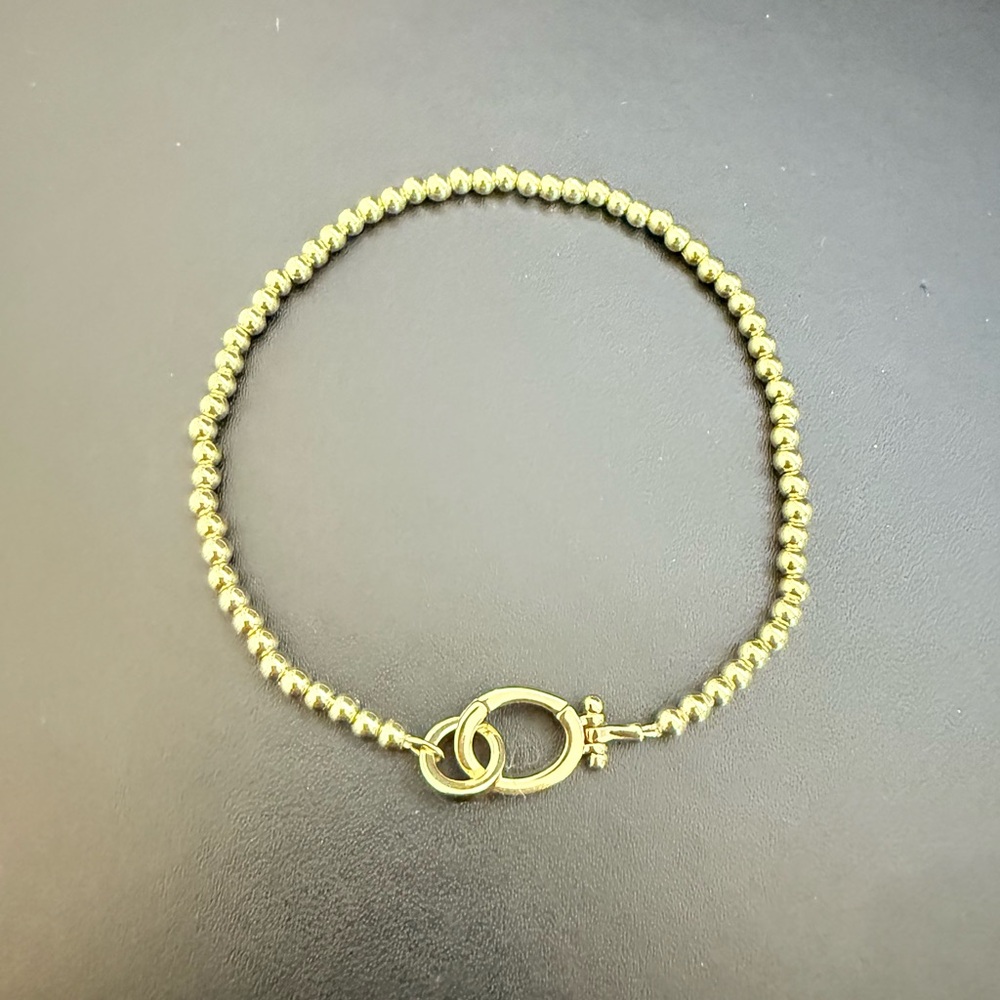 New Brook & York Avery gold metal beaded bracelet